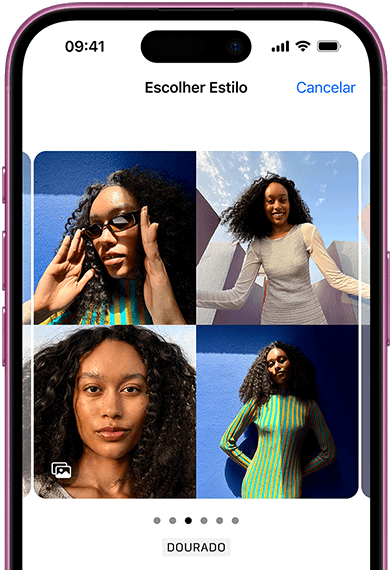 Os recursos de Estilos Fotográficos no iPhone 16 incluem o ajuste do tom e das cores.